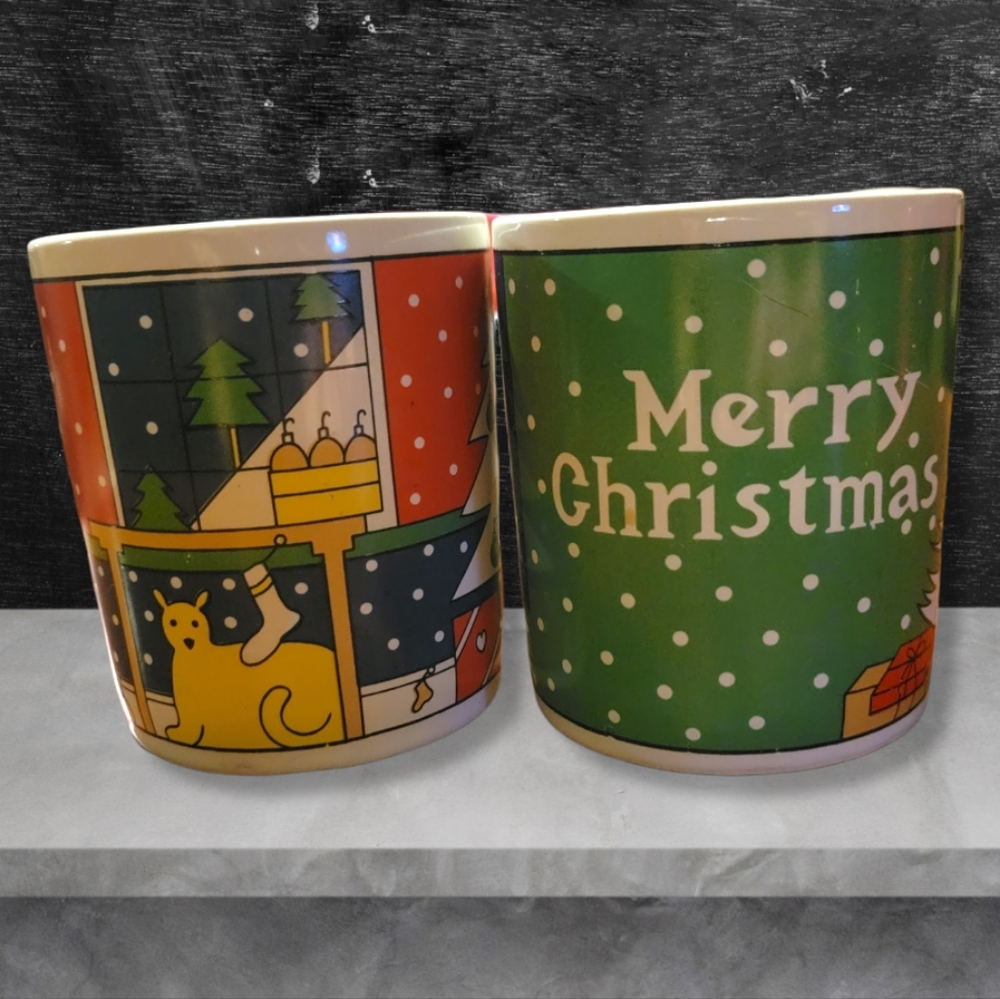 2 Vtg Cups Decorate Christmas Tree Wreath Presents